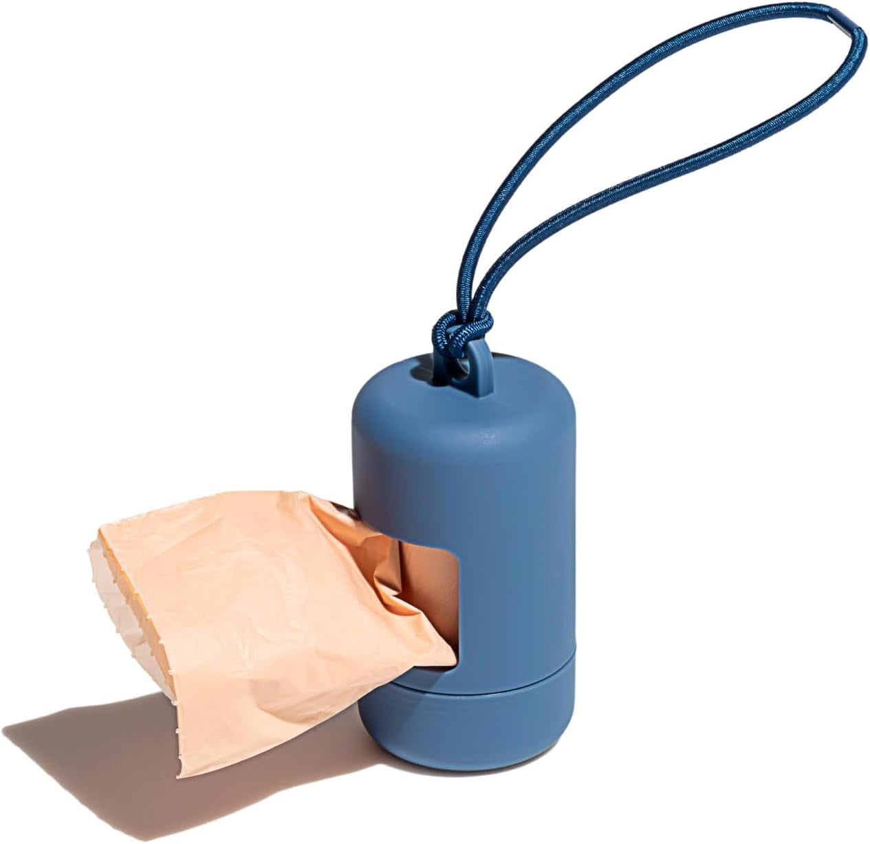 Dog Poop Bag Holder and Dispenser with Leash Attachment, Leak Proof, Easy Twist Top for Refills, Includes 1 Roll Bags, Black