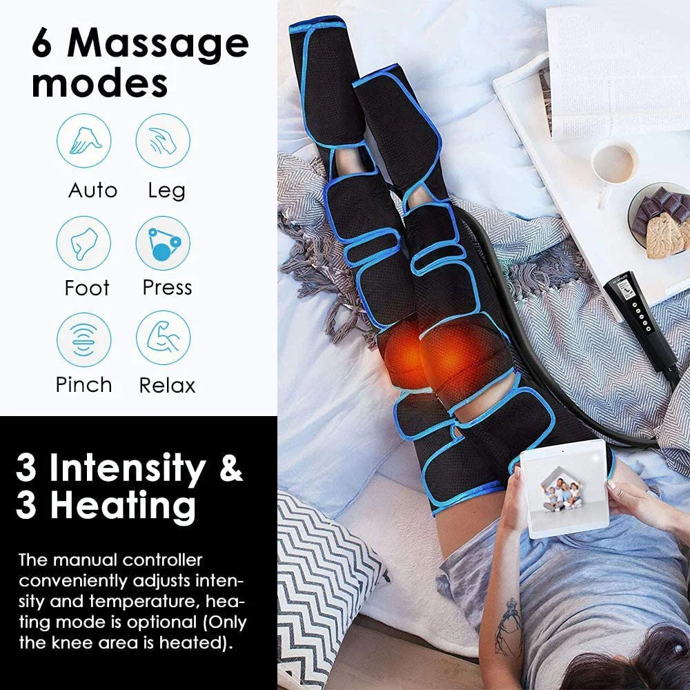 360° Air Pressure Leg Massager for Enhanced Blood Circulation, Muscle Relaxation, and Lymphatic Drainage - 2023 Model
