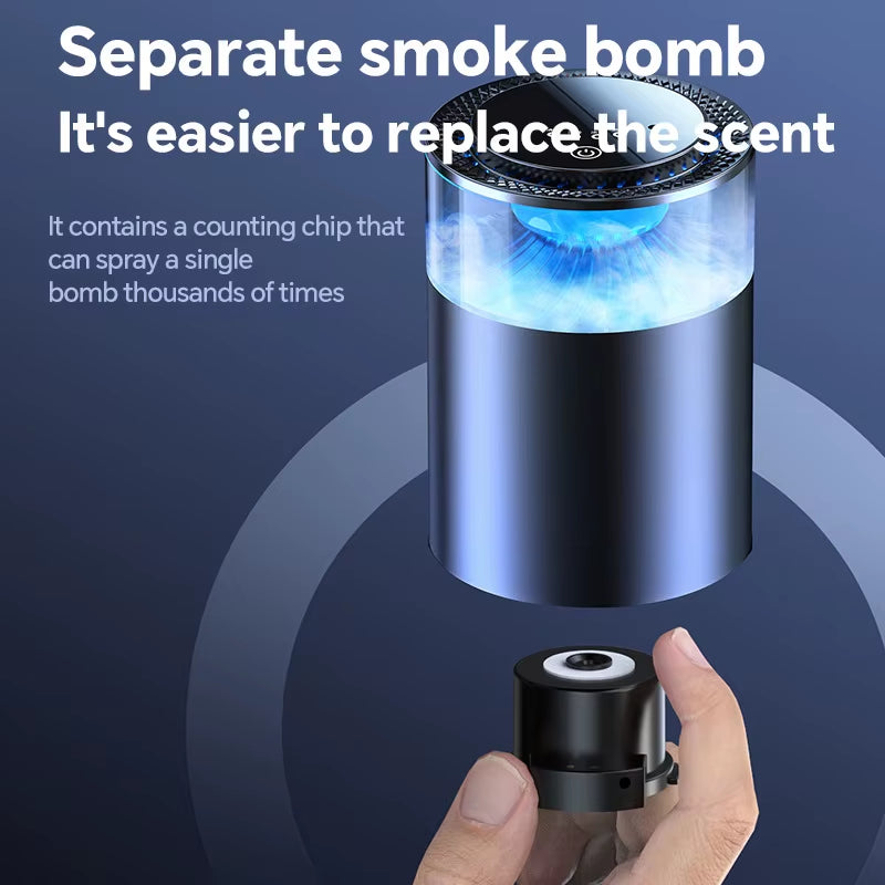 Car Perfume Diffuser Air Freshener LED Light Smell Distributor Fragrance System with USB Rechargeable Aromatherapy Scent