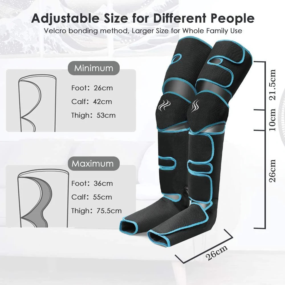 360° Air Pressure Leg Massager for Enhanced Blood Circulation, Muscle Relaxation, and Lymphatic Drainage - 2023 Model