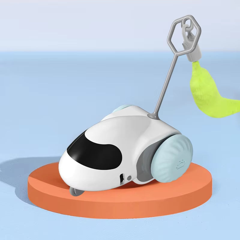 Smart Interactive Cat Toy Car Auto-Running Pet Vehicle with Obstacle Detection Durable for Indoor Cats Play