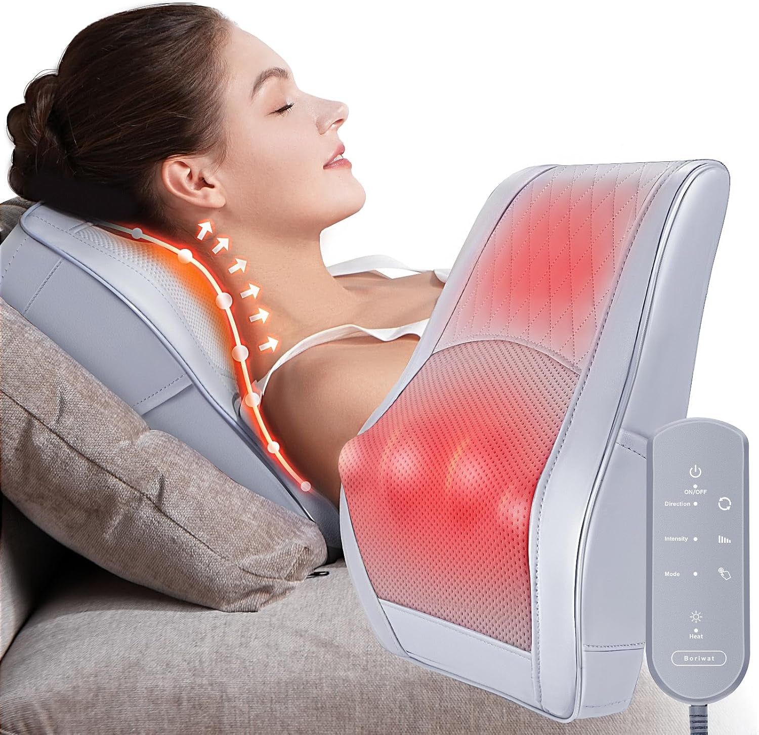 Neck Back Massager with Heat, Electric Massagers for Neck and Back, 3D Kneading Massage Pillow for Back, Neck, Shoulder, Leg Pain Relief, Gifts for Women Men Mom Dad