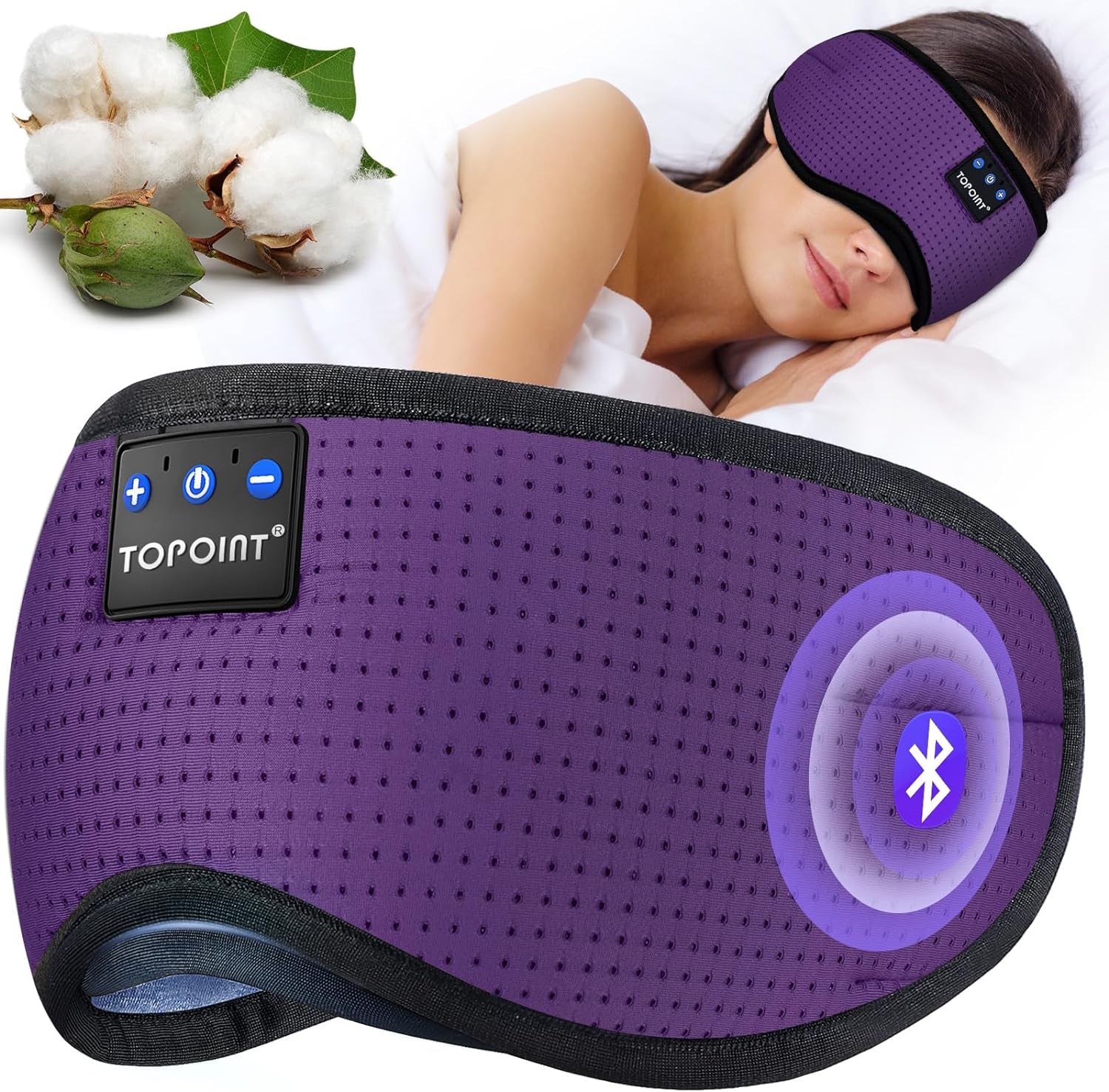Sleep Mask with Headphones Bluetooth 5.4 Wireless, Sleep Headphones Earphones Earbuds with Microphone HD Speakers Music, Blackout Eye Mask for Sleeping Travel Meditation Men Women Cool Gadgets