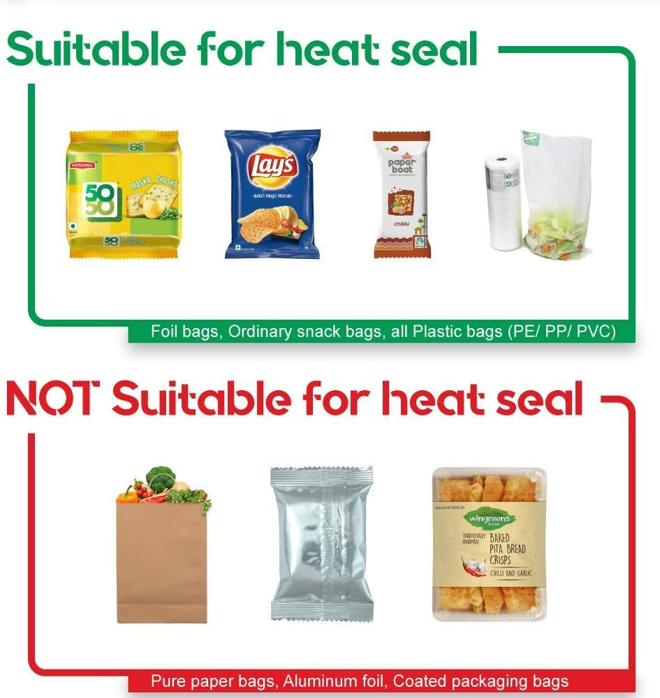 Portable Mini Heat Seal Bag Sealer with Hook - 2-in-1 Vacuum Sealer and Cutter for Resealing Snack, Plastic, and Aluminum Bags (Grey)