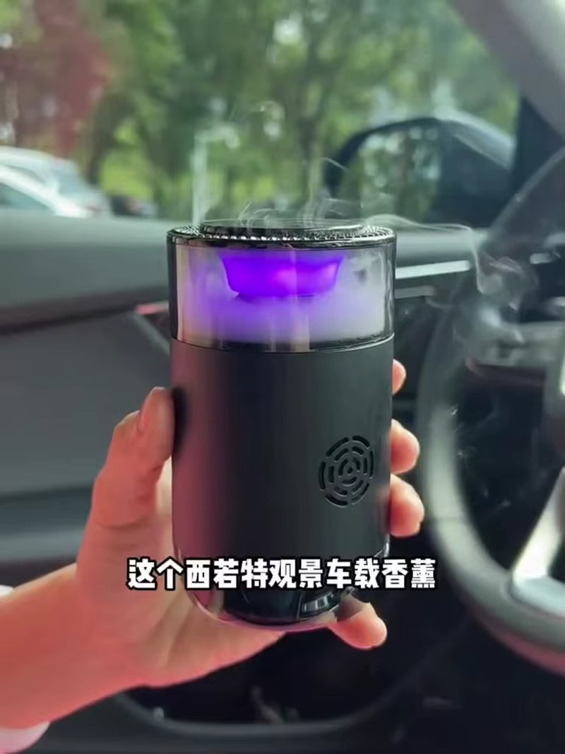 Car Perfume Diffuser Air Freshener LED Light Smell Distributor Fragrance System with USB Rechargeable Aromatherapy Scent