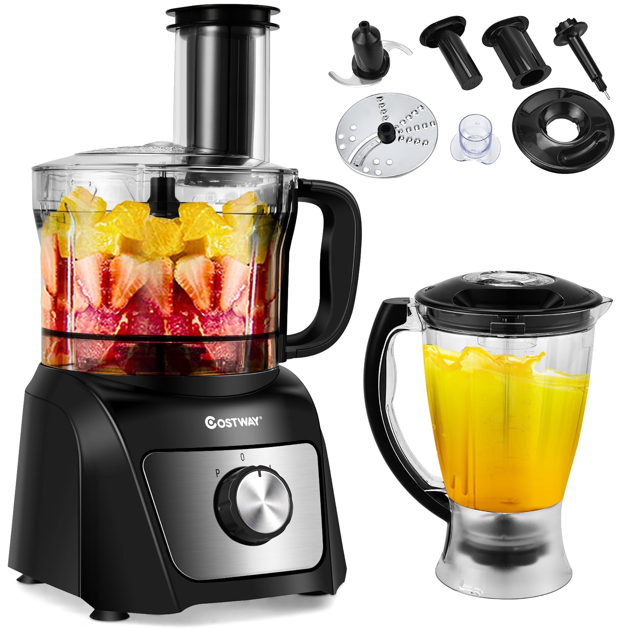 8-Cup Food Processor with 500W Variable Speed Blender and 3 Blades