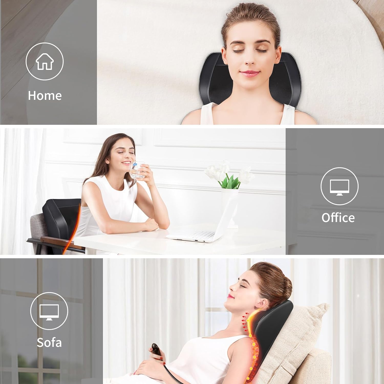 Neck Back Massager with Heat, Electric Massagers for Neck and Back, 3D Kneading Massage Pillow for Back, Neck, Shoulder, Leg Pain Relief, Gifts for Women Men Mom Dad