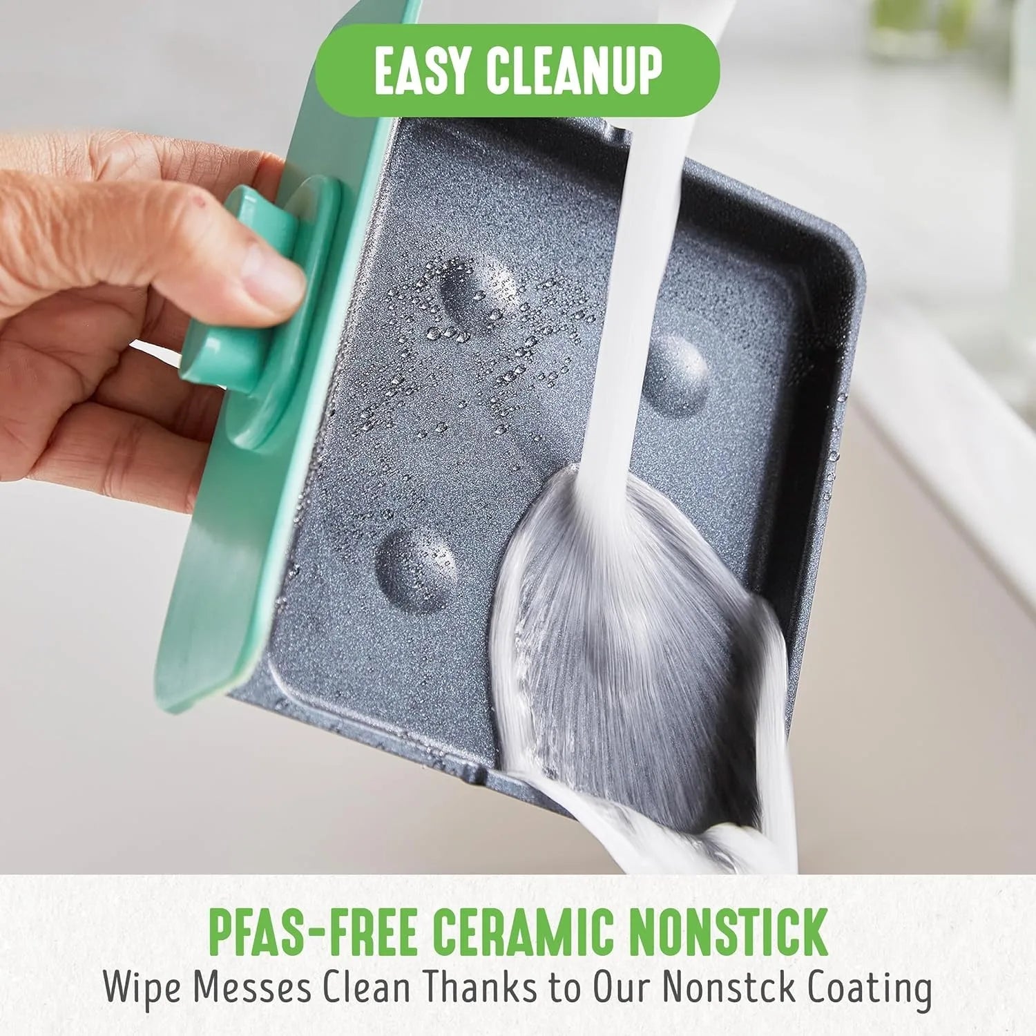 3-in-1 Breakfast Station with Ceramic Nonstick Dual Griddles, Breakfast Sandwich Maker, and 2-Slice Toast Drawer in Turquoise