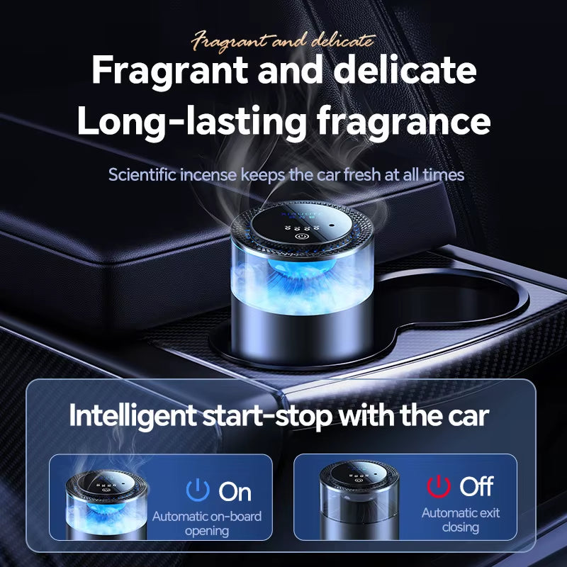 Car Perfume Diffuser Air Freshener LED Light Smell Distributor Fragrance System with USB Rechargeable Aromatherapy Scent