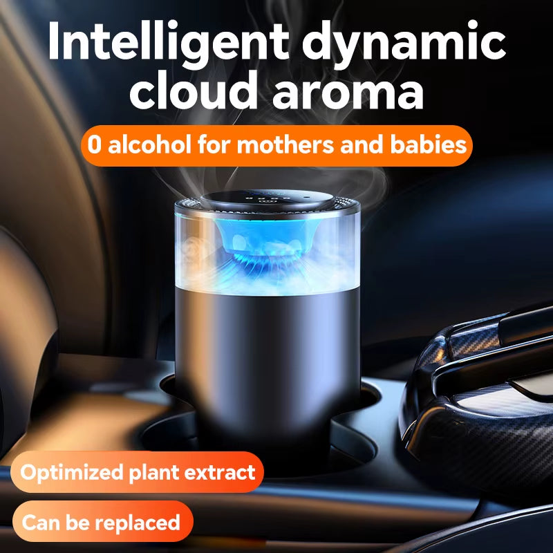 Car Perfume Diffuser Air Freshener LED Light Smell Distributor Fragrance System with USB Rechargeable Aromatherapy Scent