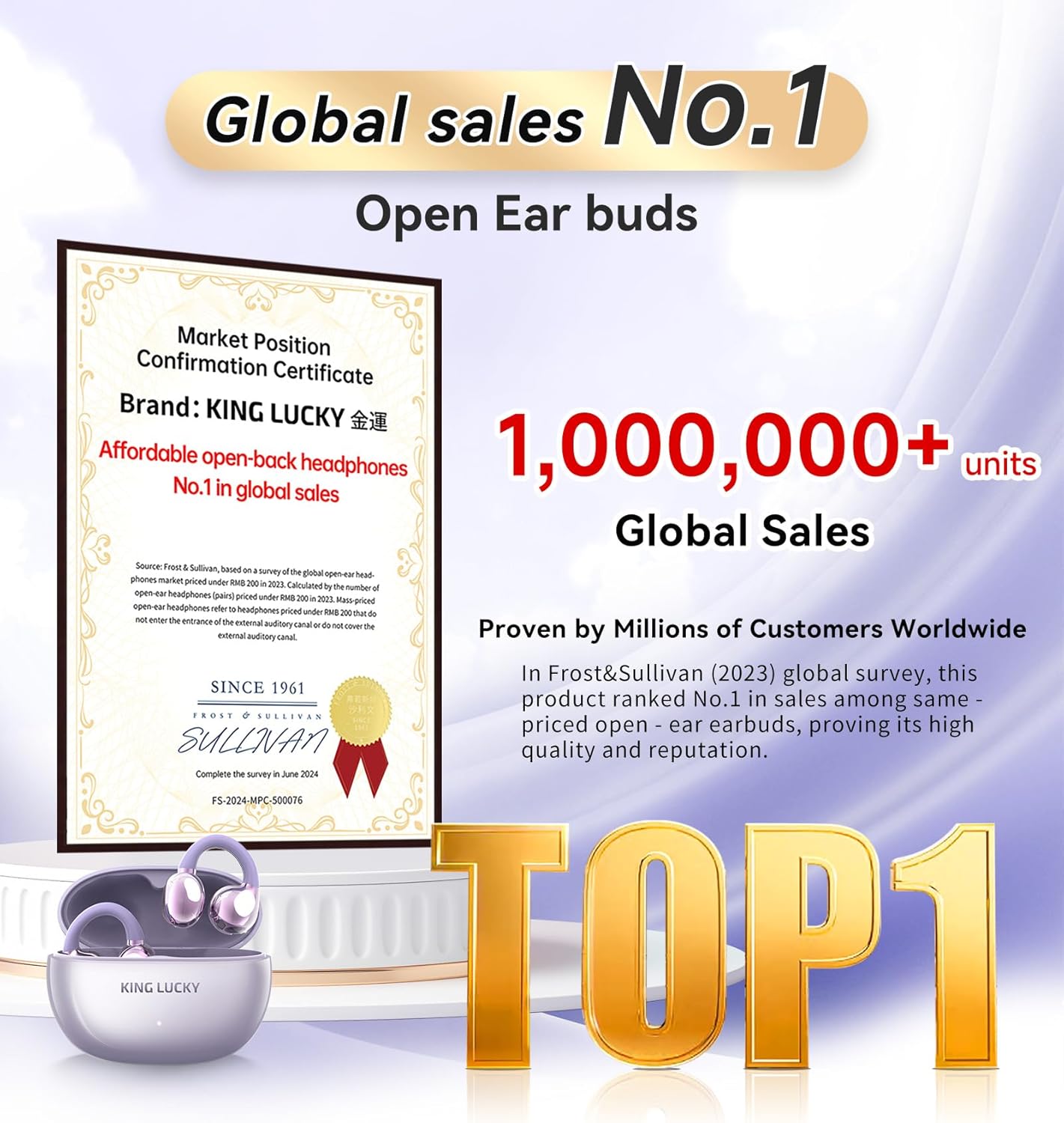 Clip on Earbuds Open Ear Wireless Bluetooth 5.4 Headphones with Mic,50H Play,Noise Cancelling,Waterproof,Sports Ear Buds,Comfortable for Small Ears & Glasses Wearers,Workouts (Purple)
