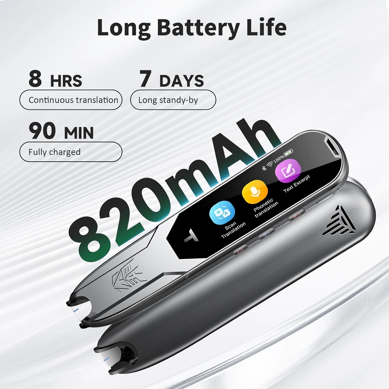 Translator Pen, Reading Pen for Dyslexia, Traductor De Voz Instantaneo, Pen Scanner Text to Speech Device, Scan Reader Pen OCR Digital Pen Reader, Wireless Translation Pen Scanner for Students Adults