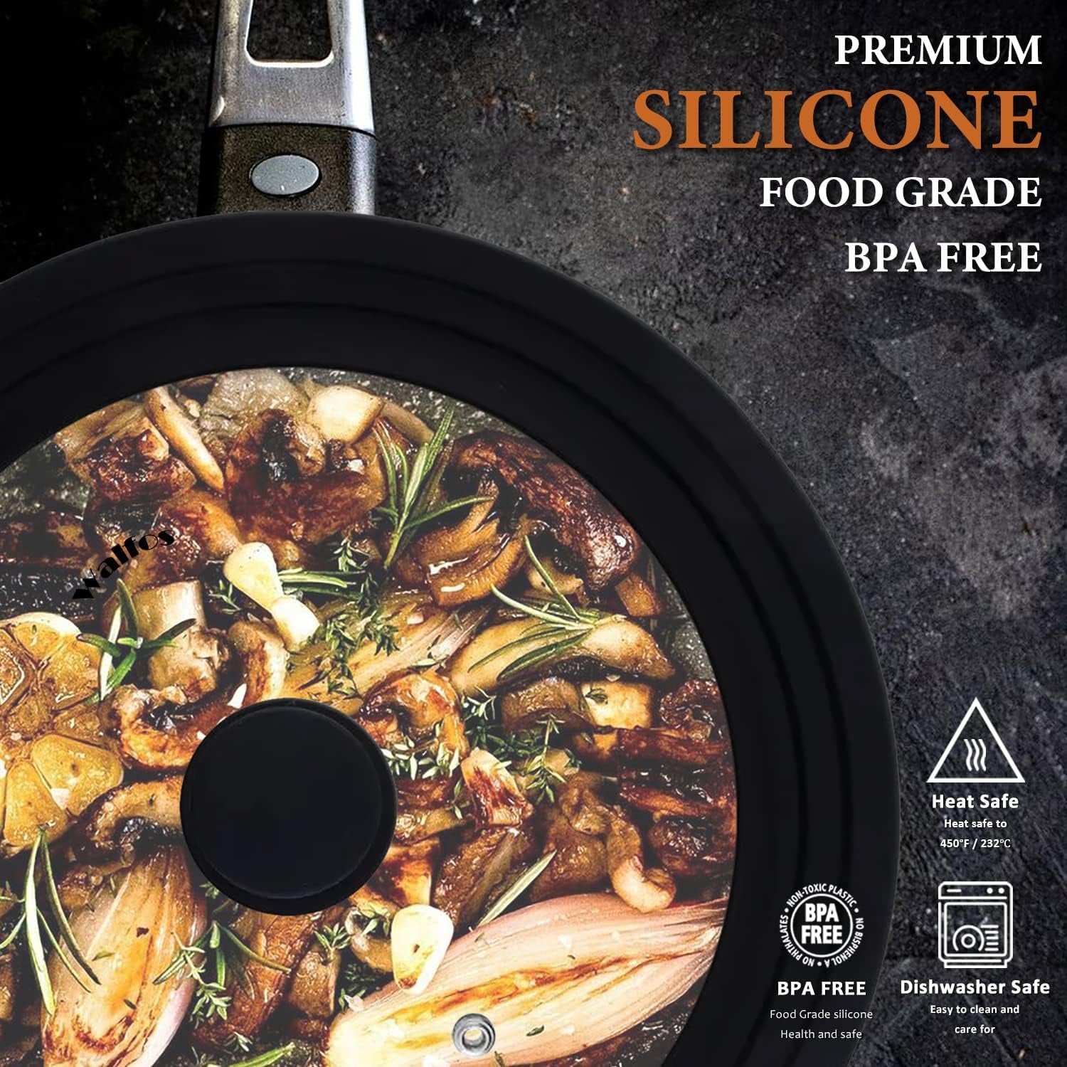 Universal Tempered Glass Lid with Heat-Resistant Silicone Rim for 6.5", 7", and 8" Cookware