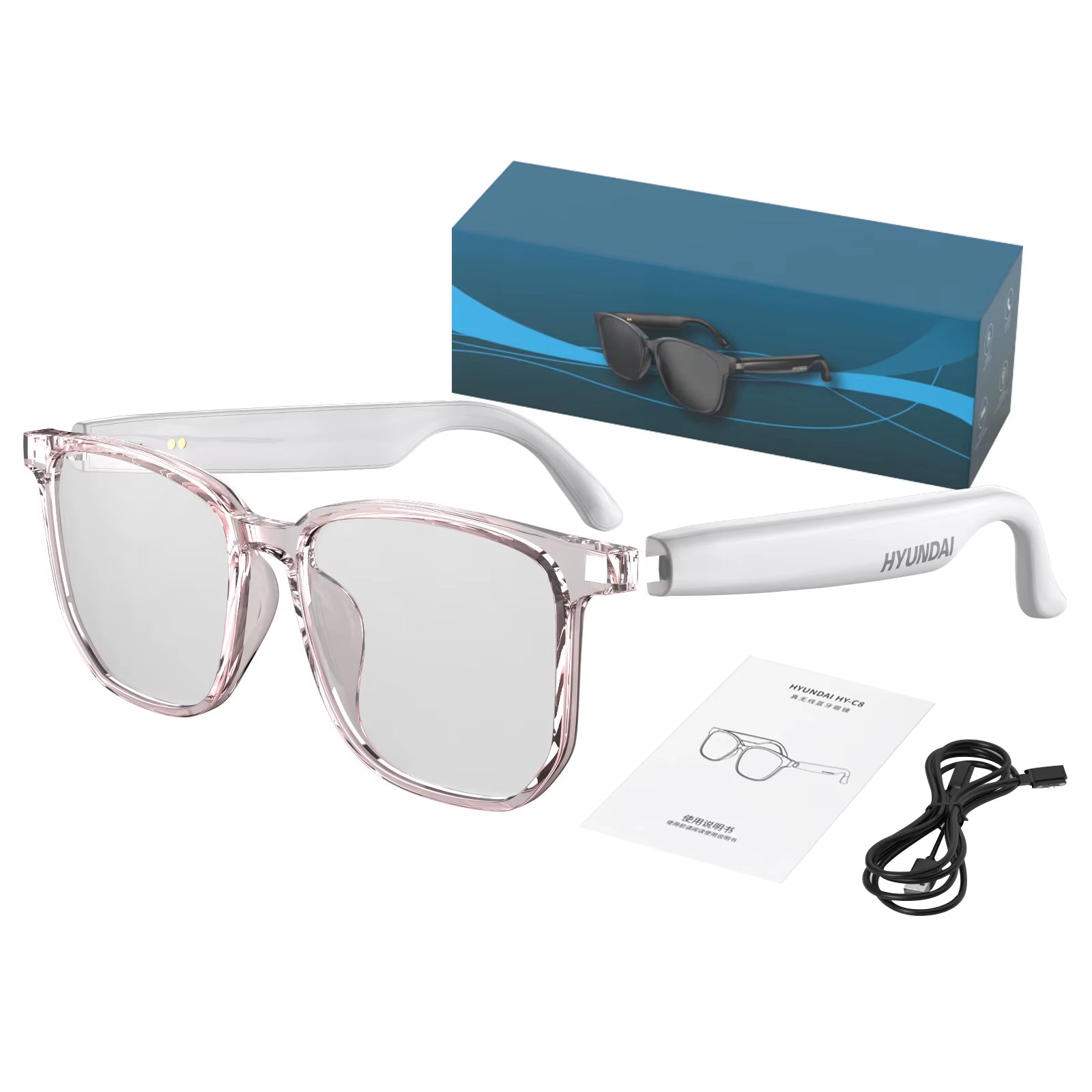 HY-C8 Smart Glasses AI Language Translation Chat Intelligent Bluetooth Glasses Wireless Headphone Real-Time Smart Sunglasses