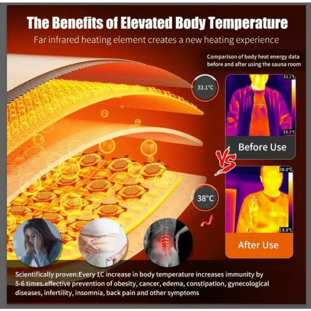 Far Infrared Sauna Home Saunas Spa Room, Wooden Indoor Dry Sauna,Ideal for 1 Person Home Sauna with Bluetooth Speaker
