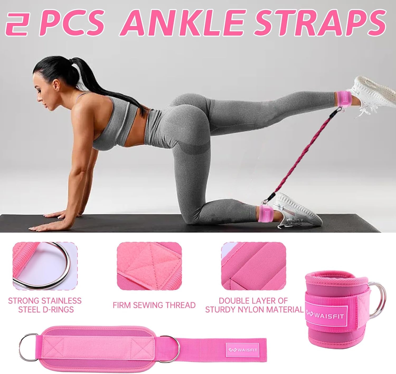 Gym Barbell Pad Set for Women and Men Gym Equipment, Barbell Pad Gym Essentials Women, Gym Accessories for Women with Barbell Pad, Resistance Bands, Ankle Safety Straps, Lifting Strap and Carry Bag