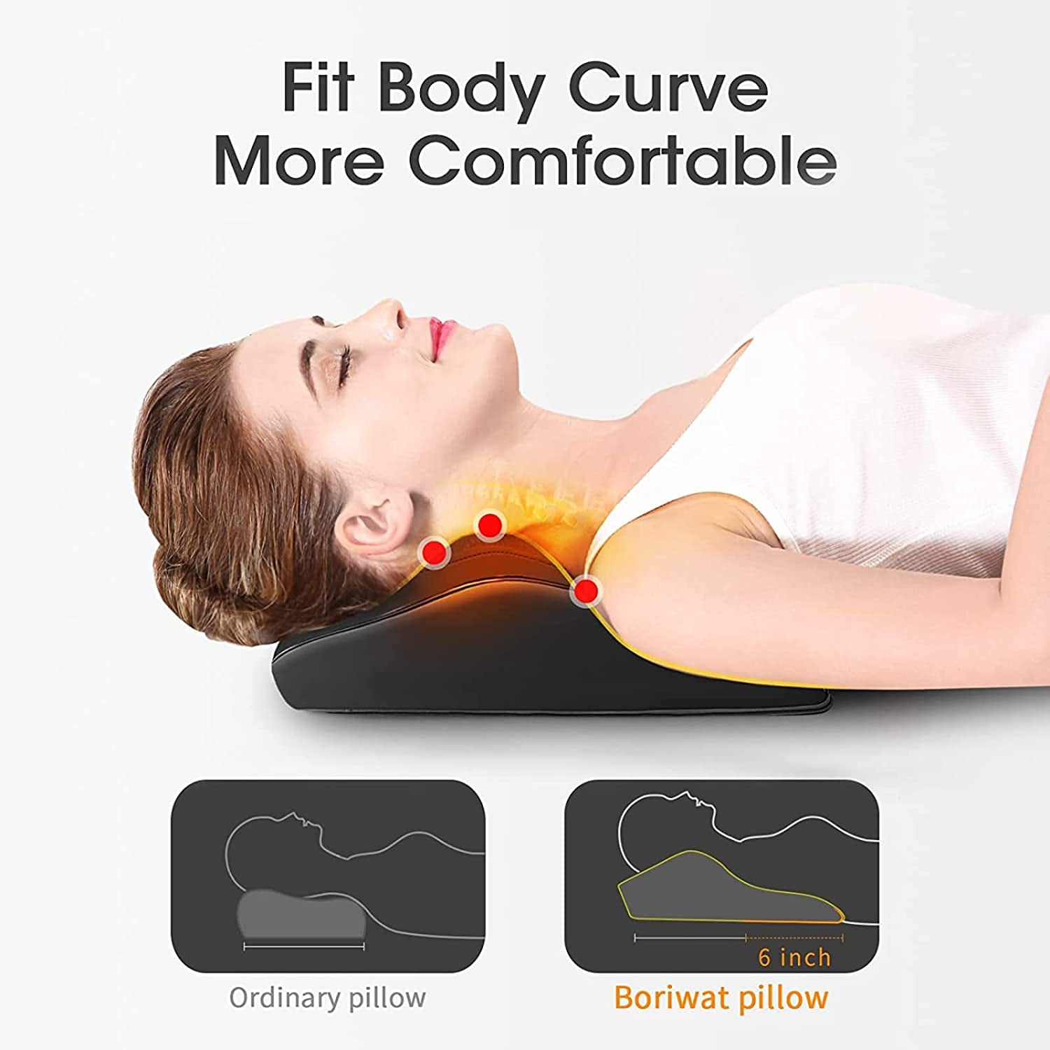 Neck Back Massager with Heat, Electric Massagers for Neck and Back, 3D Kneading Massage Pillow for Back, Neck, Shoulder, Leg Pain Relief, Gifts for Women Men Mom Dad