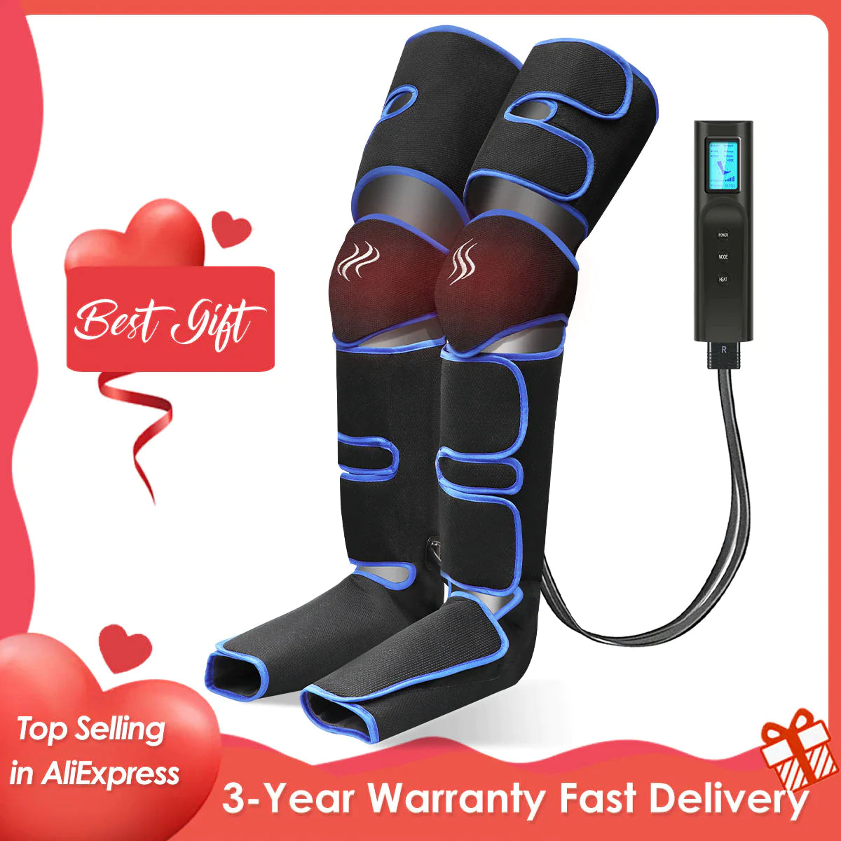 360° Air Pressure Leg Massager for Enhanced Blood Circulation, Muscle Relaxation, and Lymphatic Drainage - 2023 Model