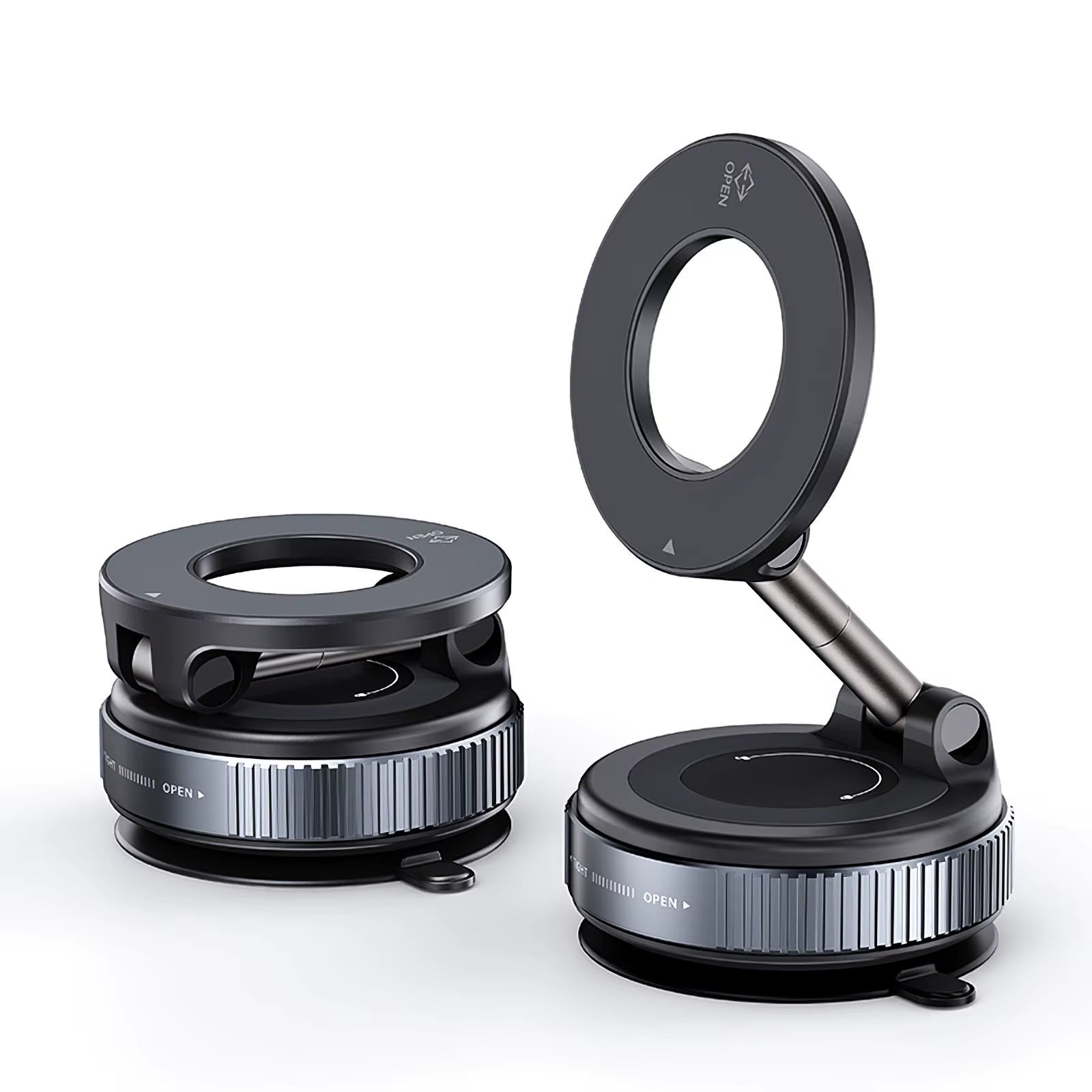 K007 Strong Magnetic Car Phone Holder Foldable Design 360° Adjustable Vacuum Mount for Car/Desk/Bathroom/Universal Use