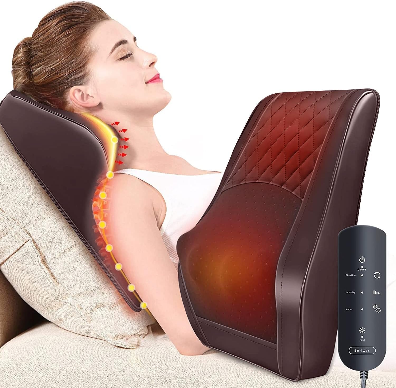 Neck Back Massager with Heat, Electric Massagers for Neck and Back, 3D Kneading Massage Pillow for Back, Neck, Shoulder, Leg Pain Relief, Gifts for Women Men Mom Dad