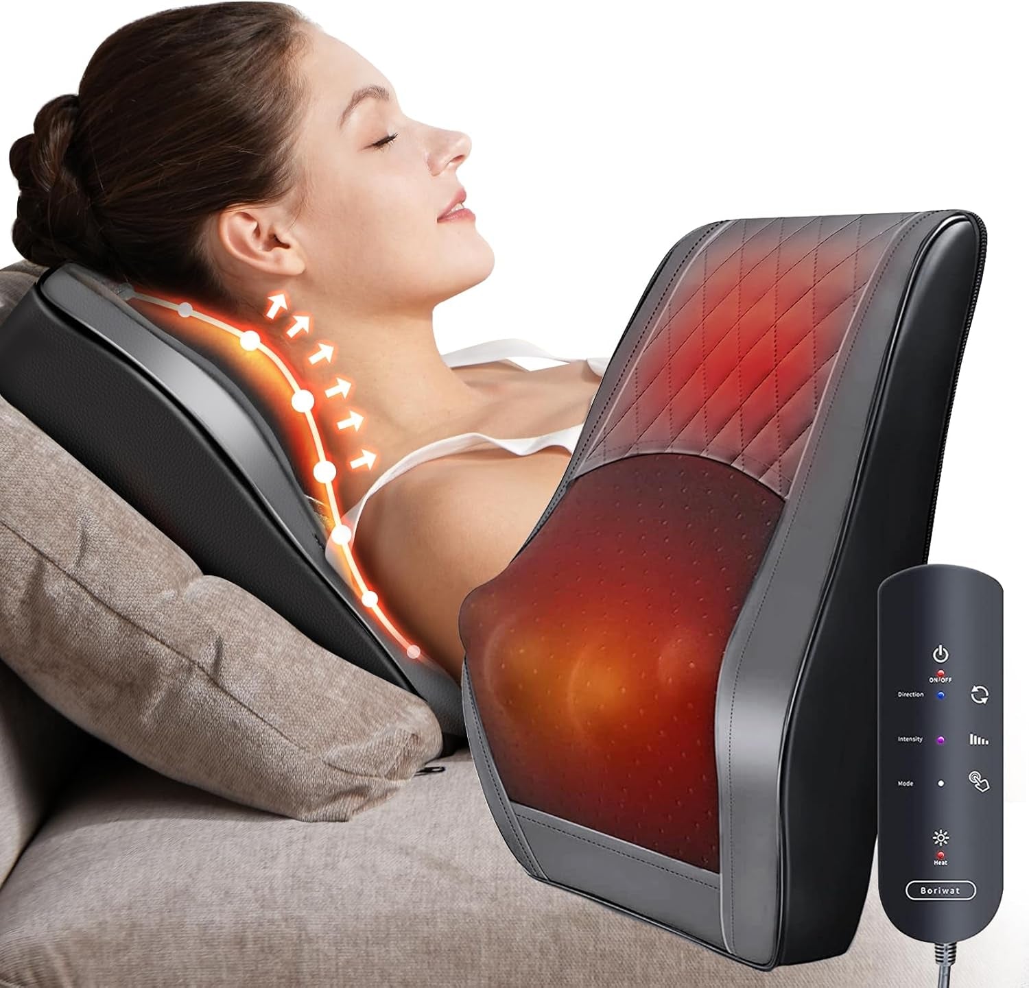 Neck Back Massager with Heat, Electric Massagers for Neck and Back, 3D Kneading Massage Pillow for Back, Neck, Shoulder, Leg Pain Relief, Gifts for Women Men Mom Dad